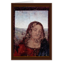 O detalhe da última ceia por Leonardo da Vinci Cartao