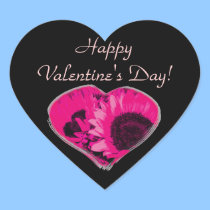 "O dia de Valentim feliz!" - Coração cor-de-rosa d autocolantes