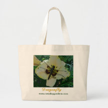 O dia novo jardina a libélula da bolsa de canvas &