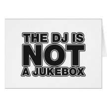 O DJ não é um jukebox - vinil da música do disco-j Cartão