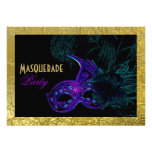 O doce dezesseis do mascarada party azul, roxo, ou convites personalizado