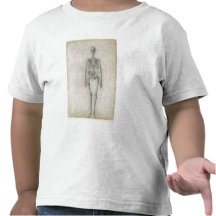 O esqueleto humano, vista anterior, da série t-shirt
