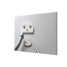 O esqueleto que o tratamento dental é tomado impressão em tela canvas