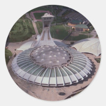 O Estádio Olímpico, Montreal, Quebeque, Canadá Adesivos Redondos