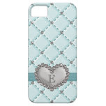 O falso do Aqua estofou o coração do cristal de ro Capa iPhone 5 Case-Mate
