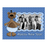 O feliz ano novo - design do urso cartões postais