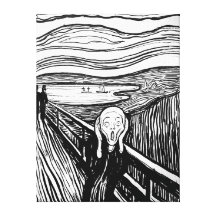 O gritar por Edvard Munch Impressão De Canvas Envolvidas