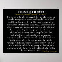 "O homem poster na arena"