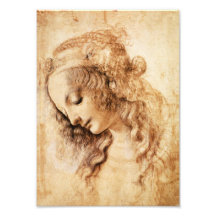 O impressão principal da mulher de da Vinci Impressão De Foto