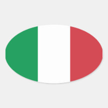 O italiano colore a etiqueta adesivos em formato ovais