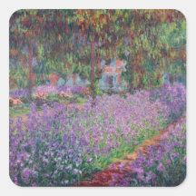 O jardim do artista em Giverny, 1900 Adesivo Em Forma Quadrada