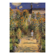 O jardim do artista em Vetheuil por Monet, arte do Convite