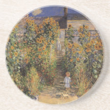 O jardim do artista em Vetheuil por Monet, arte do Porta-copo