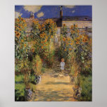 O jardim do artista em Vetheuil por Monet, arte do Poster