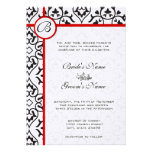 O lado elegante do damasco limita o casamento verm convites personalizado