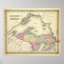 O Lago Superior e a parte nortenha de Michigan Impressão