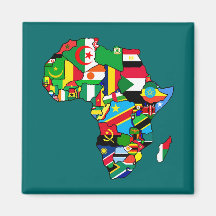 O mapa africano de bandeiras de África dentro do p Imã