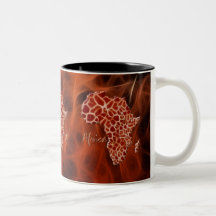 O mapa do girafa de ÁFRICA mancha a caneca dos ani