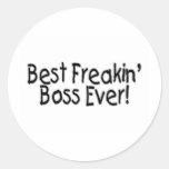 O melhor chefe de Freakin nunca Adesivos Redondos