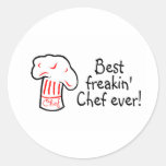 O melhor cozinheiro chefe de Freakin nunca Adesivo Redondo