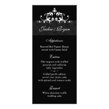 O menu do casamento carda o enfeite preto formal panfleto personalizado