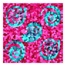 O mosaico azul da cerceta Funky do rosa quente rod Convites
