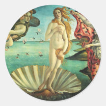 O nascimento de Venus por Sandro Botticelli Adesivos Redondos