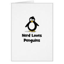 O nerd ama pinguins cartao