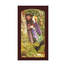 O noivado longo por Arthur Hughes Impressão De Canvas Esticada