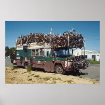 O ônibus da bicicleta pôsteres