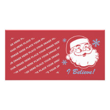 O papai noel retro acredita cartoes com foto