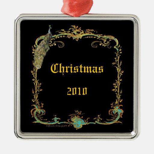 O pavão n enrola enfeites de natal