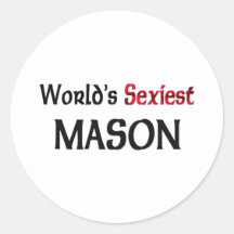 O pedreiro o mais "sexy" do mundo adesivos em formato redondos