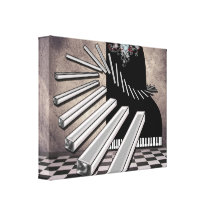 O piano fecha a fantasia surreal da música impressão de canvas envolvida