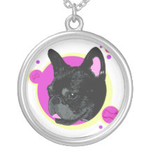 O pop art inspirou a ilustração do buldogue francê bijuterias personalizadas