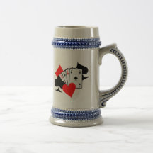 O póquer assina cartões caneca