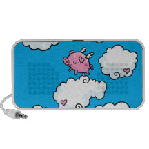 O porco do vôo dança em nuvens caixinhas de som para pc