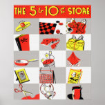 O poster de 5 e 10 lojas