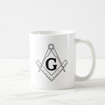 O quadrado e o símbolo da maçonaria dos compassos caneca