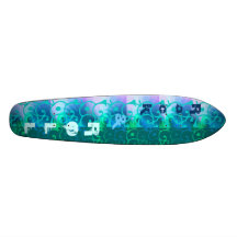 O rock and roll abstrai 002 azul esverdeado skate boards