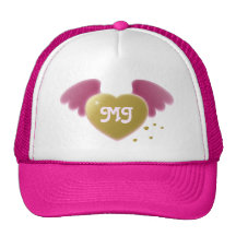 O rosa feminino bonito Monogrammed do coração do o Boné