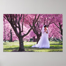 O rosa ideal do casamento floresce o poster