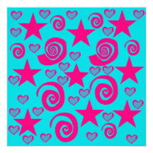 O rosa quente azul da cerceta feminino Stars redem Convite