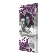 O roxo do impressão do casamento da faísca da folh impressão de canvas envolvida