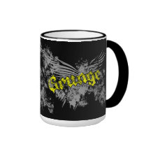 O Splatter do Grunge voa o amarelo Caneca