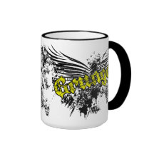 O Splatter do Grunge voa o amarelo Caneca