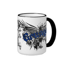 O Splatter do Grunge voa o azul Caneca