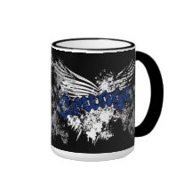 O Splatter do Grunge voa o azul Canecas