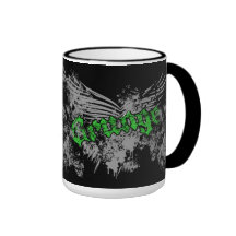 O Splatter do Grunge voa o verde Caneca