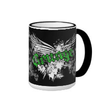 O Splatter do Grunge voa o verde Canecas